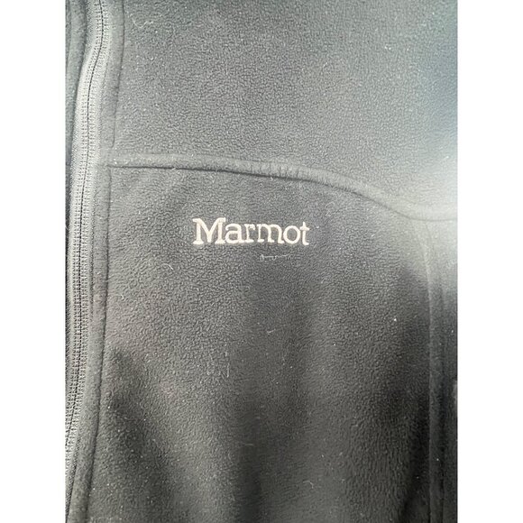 Marmot‎ Mens Windstopper Black Full-Zip Fleece Jacket Large Pockets Velcro Cuffs - Picture 7 of 15